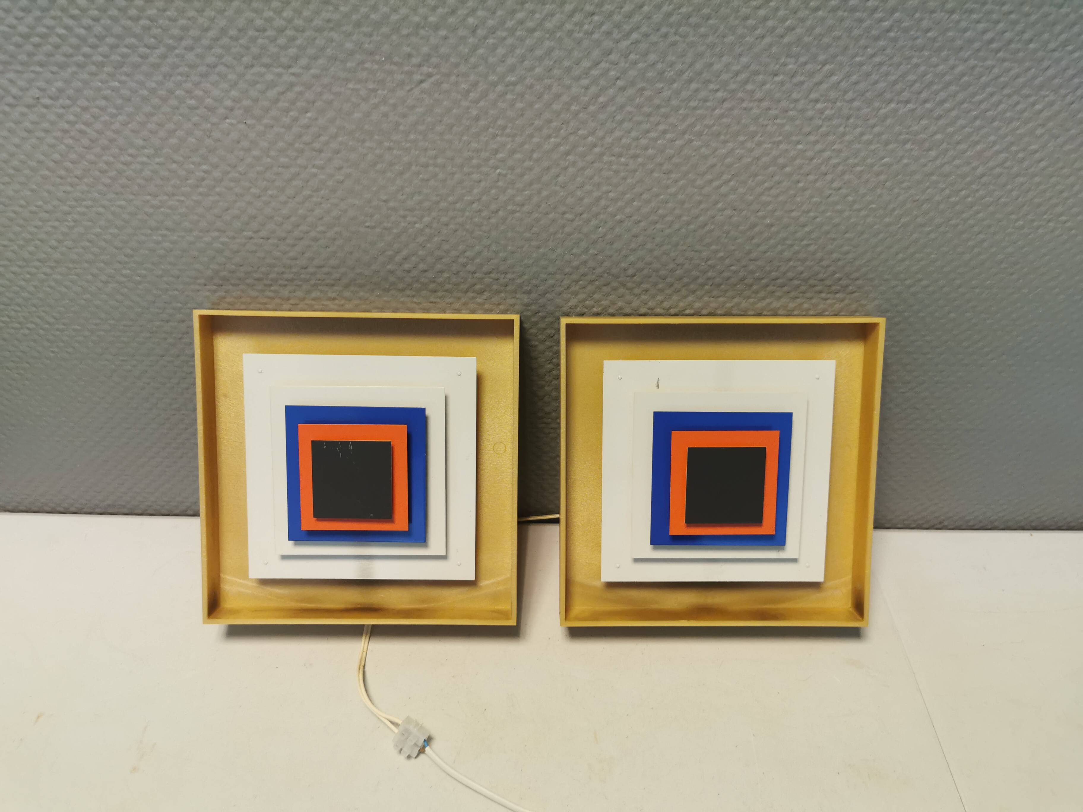 Two Wall lamps by Bent Karlby and produced by LYFA, model Kvadrille.