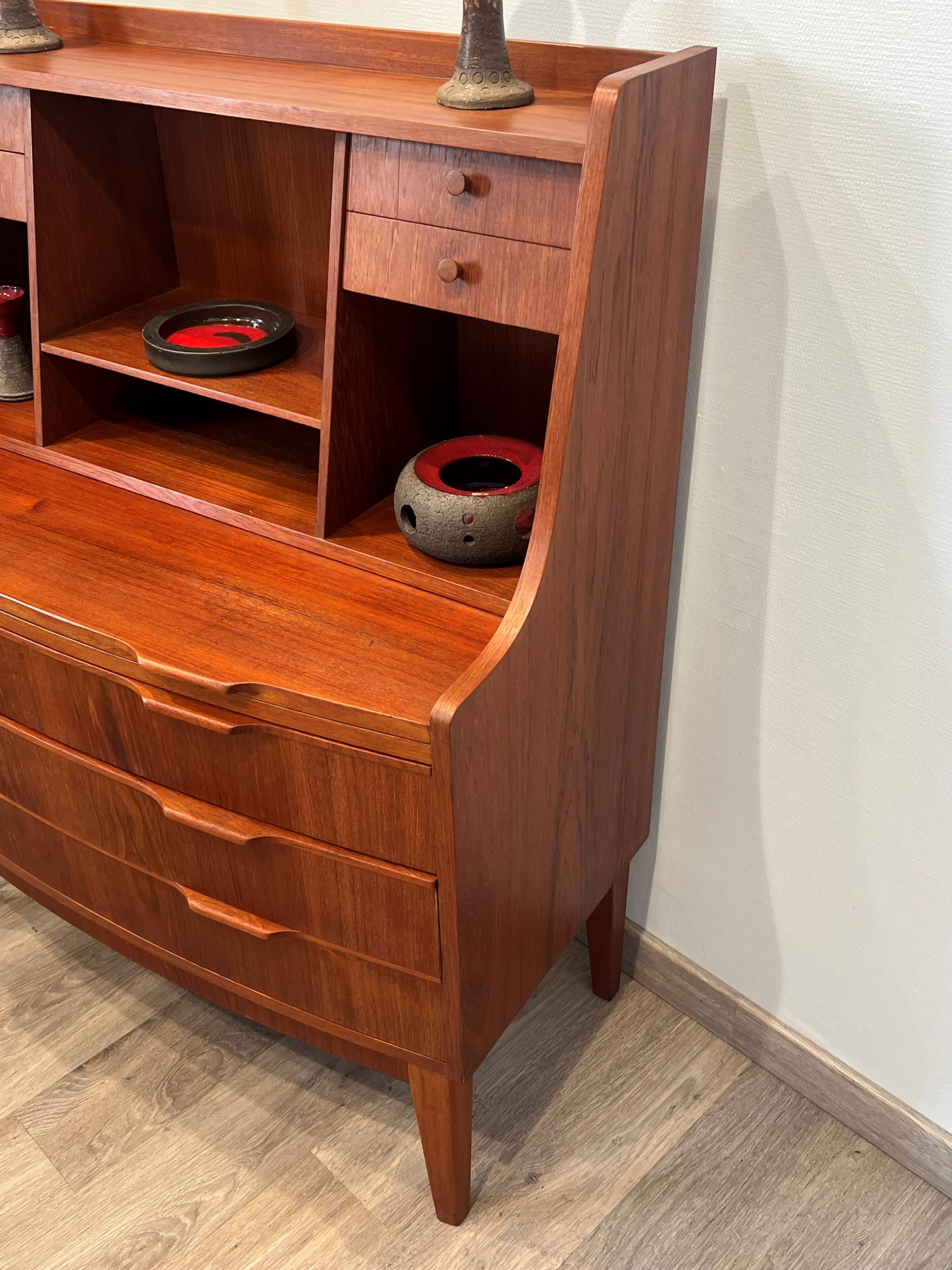 Scandinavian teak secretary from the 1960s, Denmark.
