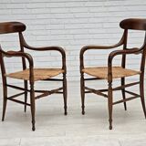 1970s, Italian design by Fratelli Levaggi, 2 armchairs, model "Campanino".