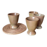 4 tasses en grès, vintage 1950