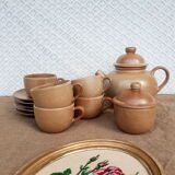 Vintage CNP France village stoneware chocolate tea coffee set