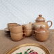 Vintage CNP France village stoneware chocolate tea coffee set