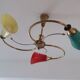 Lustre verre et laiton vintage