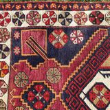 Carpet Turkey 1980. Large nomadic vintage carpet with large geometric decorations 135x250cm