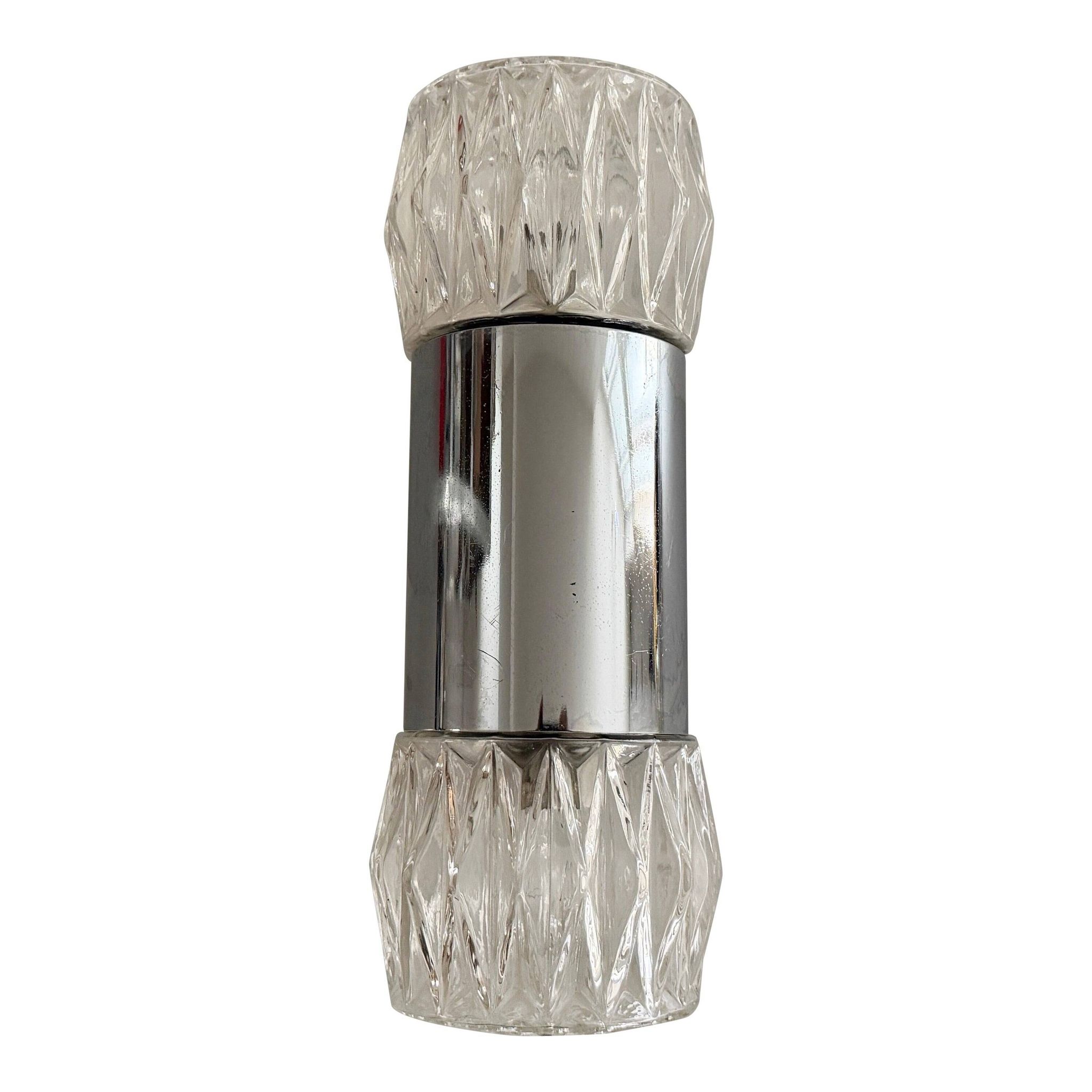 Mid-century double-headed glass and metal wall sconce, 1960, Italy