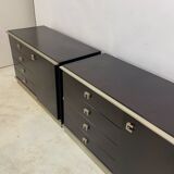 Pair of chests of drawers abbondinterni mahogany almost black.