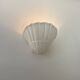 Pair of vintage seashell wall sconces, matte white plaster, France 1970