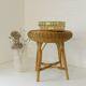 Vintage Rustic Stool / Ottoman Footstool / Mid Century Wicker Bench 1960's