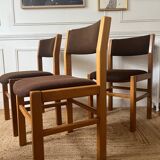 Lot de 6 chaises en orme et tweed Maison Regain