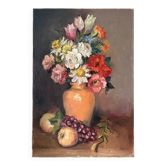 "Roses and fruits" knife oil signed Hinsberger 1992