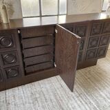 Brutalist sideboard attributed to De Coene 70s