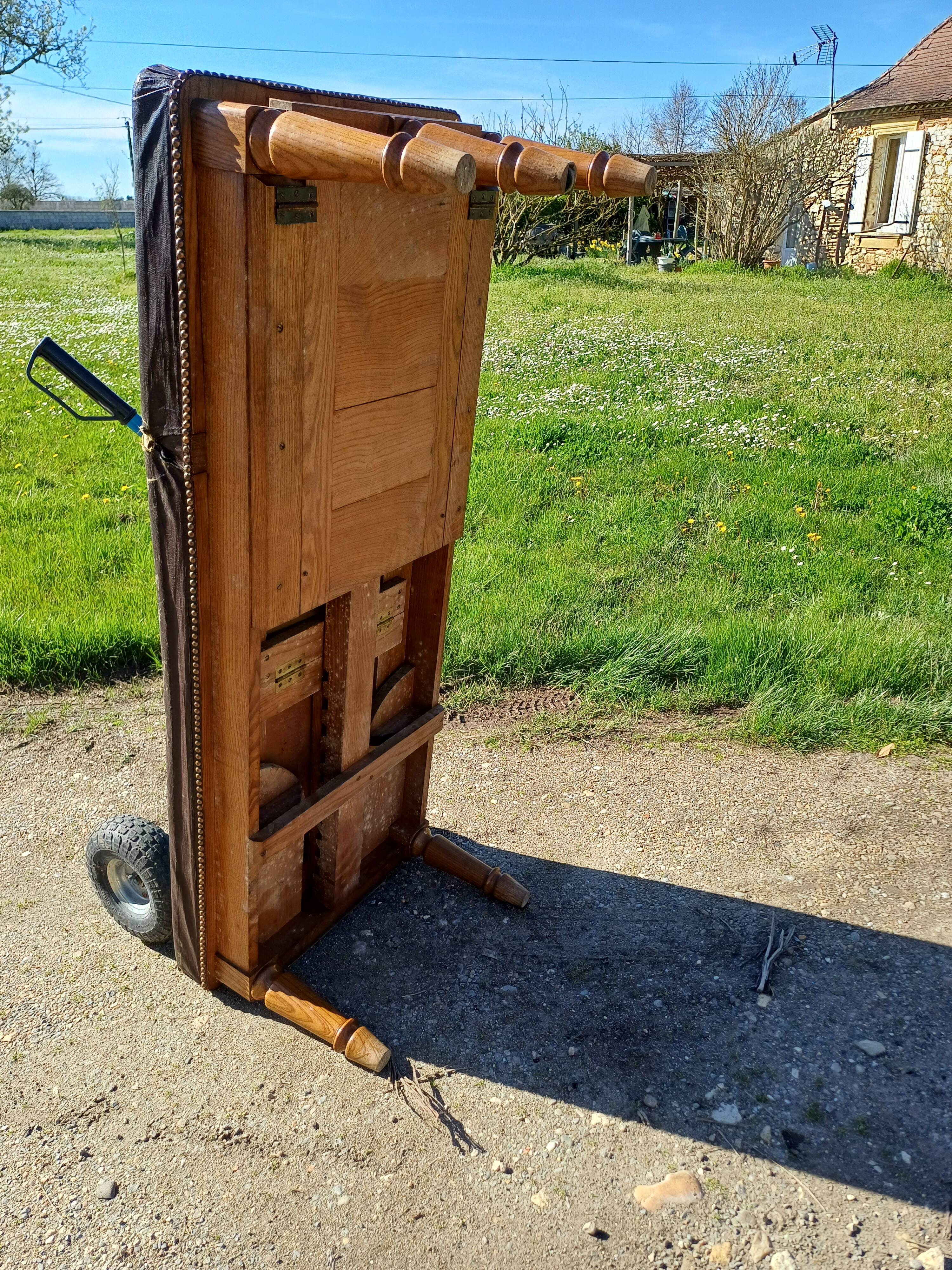 Doctor's bench oak and leather 19th