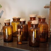 Set of 7 apothecary bottles