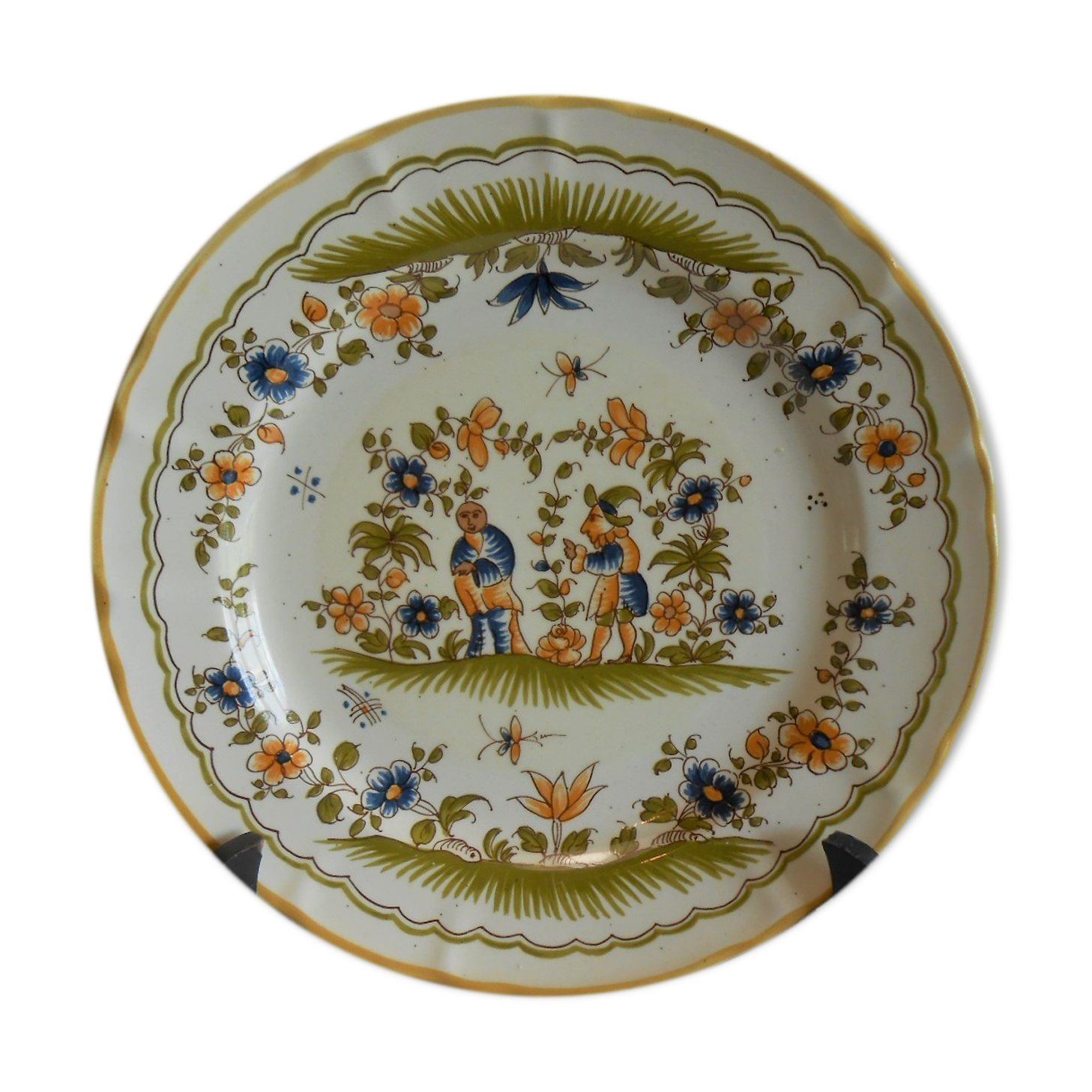 DECORATIVE PLATE FAIENCE MARTRES TOLOSANE MOUSTIERS
