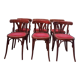 Serie de 6 chaises bistrot en bois courbé