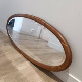 Grand miroir ovale vintage scandinave