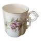 Porcelain cup fine decoration flowers and golden edge