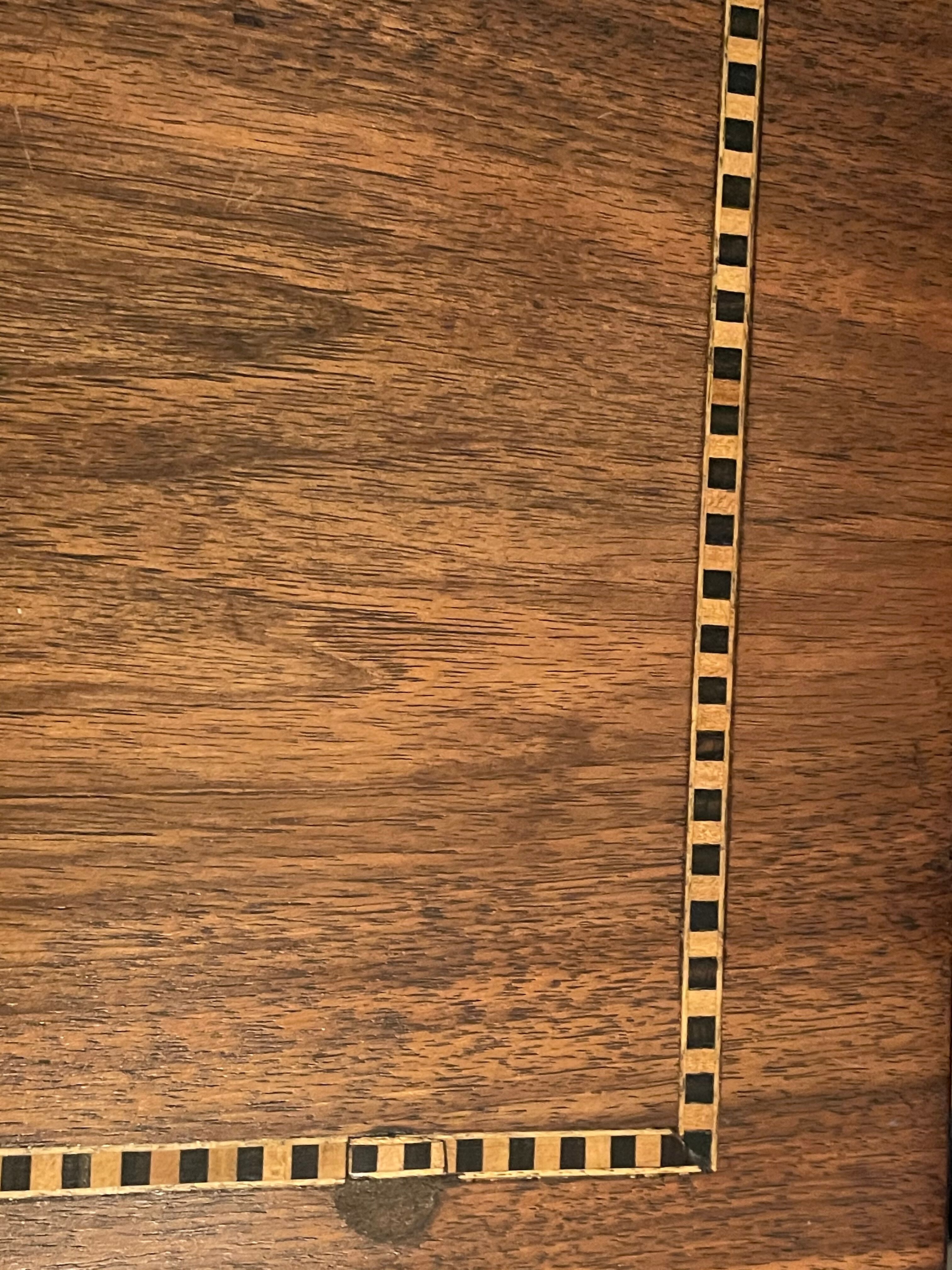 Walnut desk marquetry