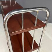 Chromed Bauhaus shelf in bent steel and sheet metal, Europe 1930s