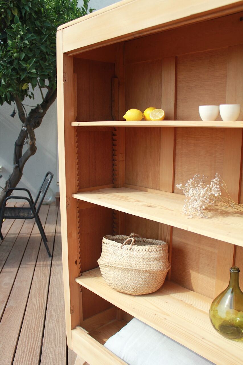 Vintage compass foot bookcase