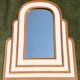Miroir monumental Hollywood Regency tropical en canne de bambou, atr