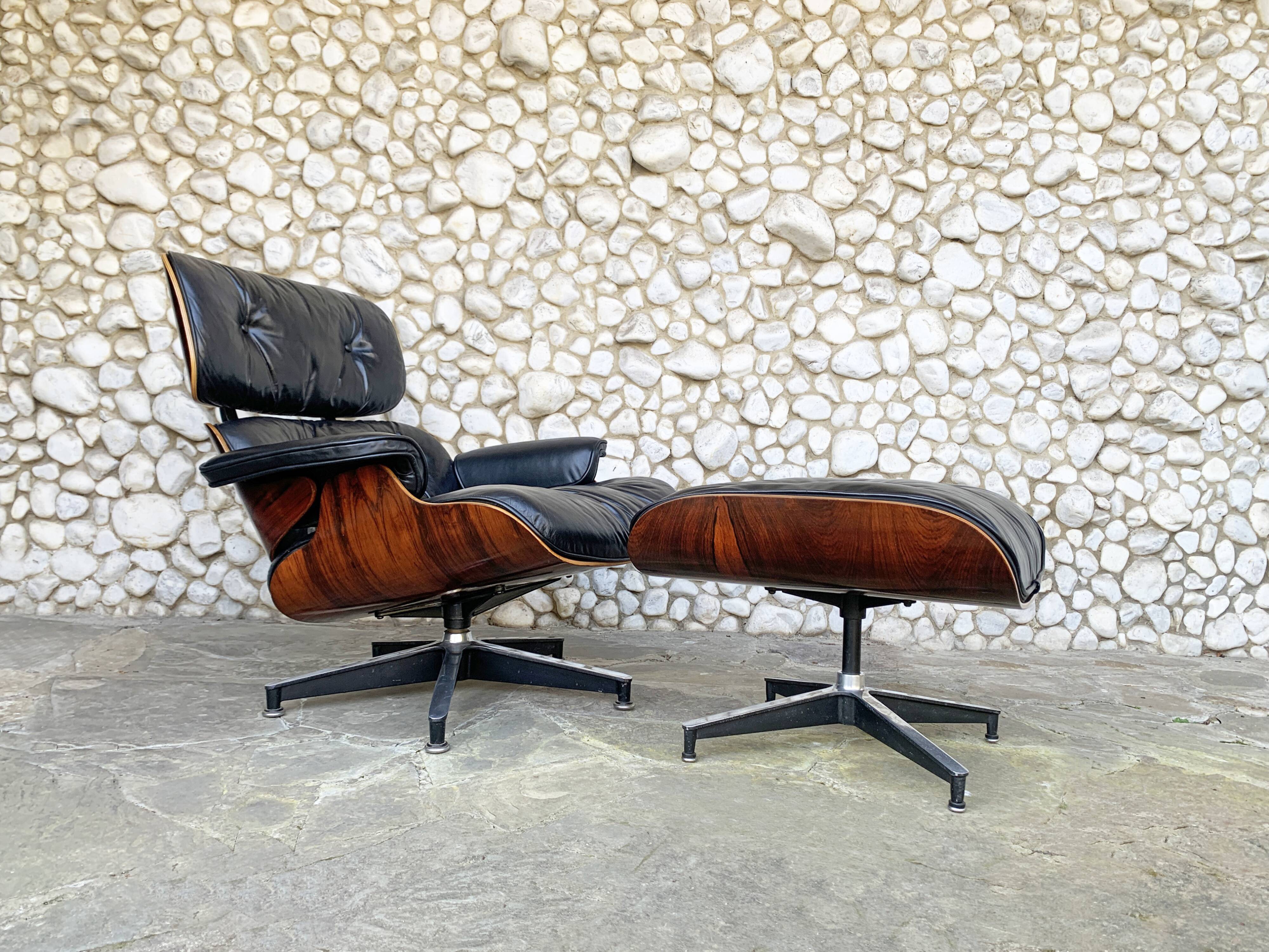 Herman Miller Lounge chair & ottoman palissandre Charles & Ray Eames 1960s