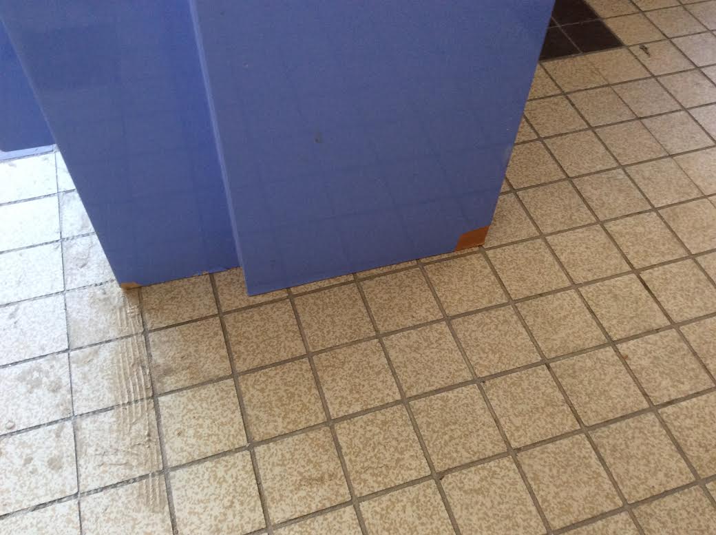 Blue lacquered low cabinet
