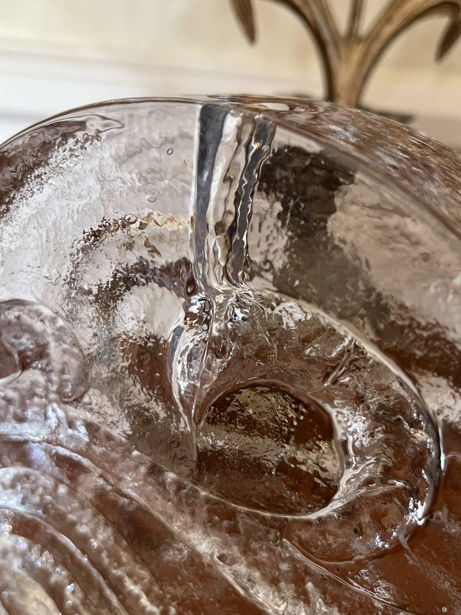 Soliflore bloc de verre allemand vintage