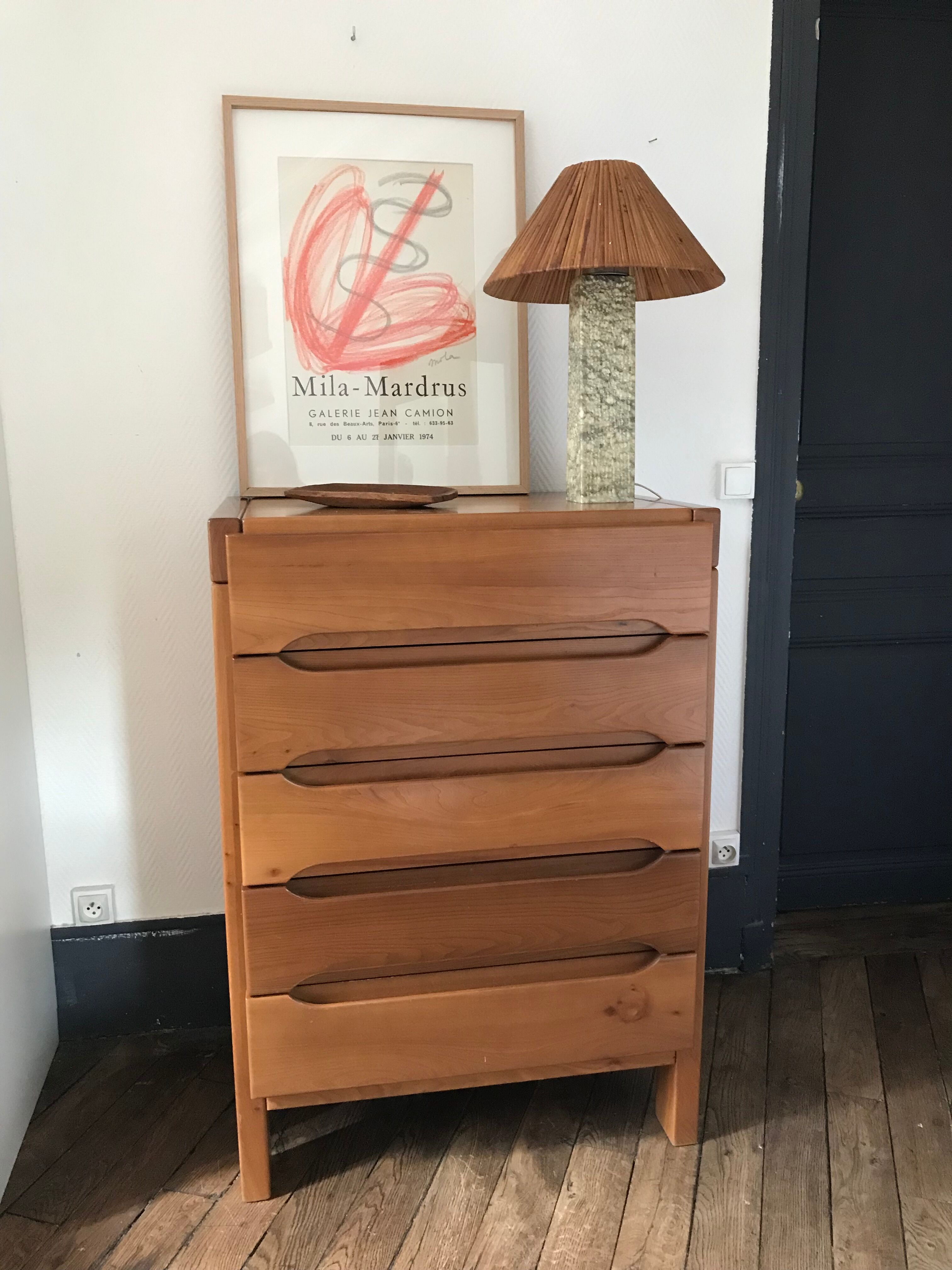 Commode en orme massif Maison Regain