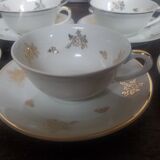 Service à Thé en porcelaine dorée signé Luf