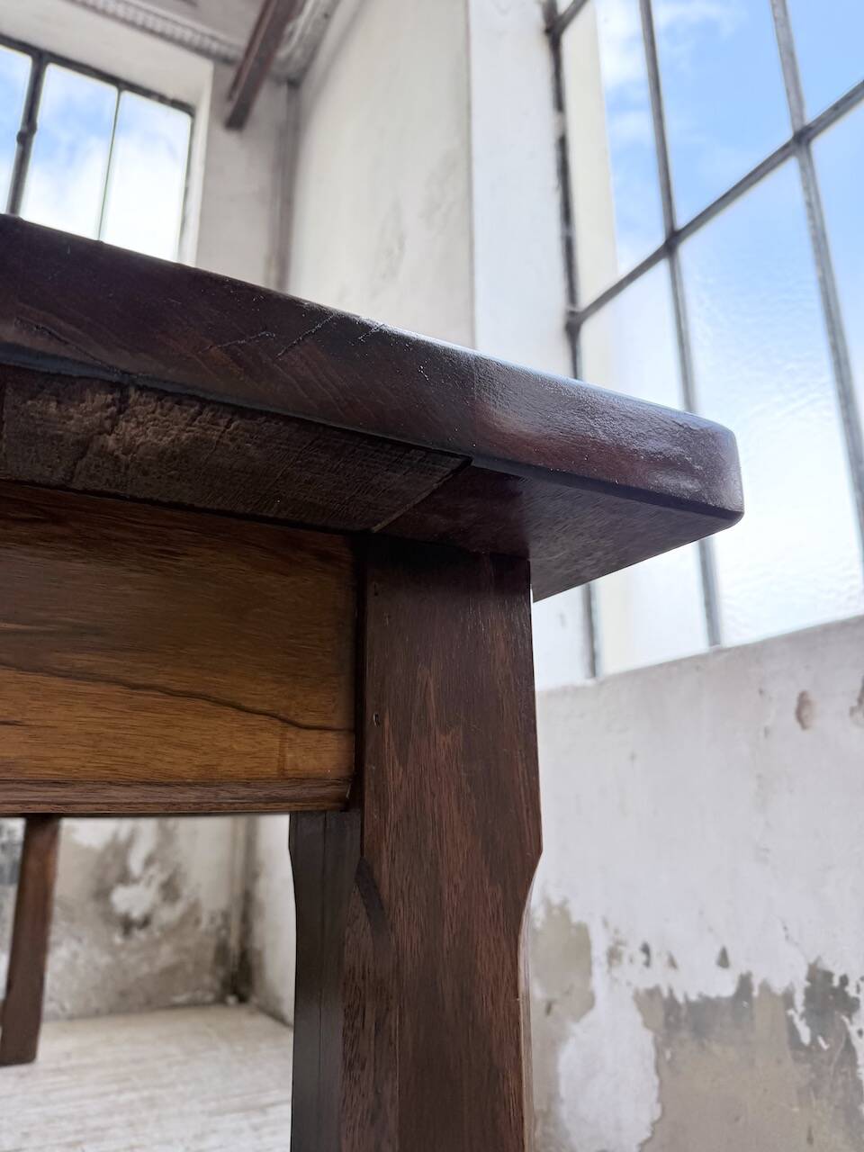 Table de ferme campagne noyer massif XL 250cm