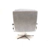 Vintage armchair with gray suede upholstery made in the 1970s