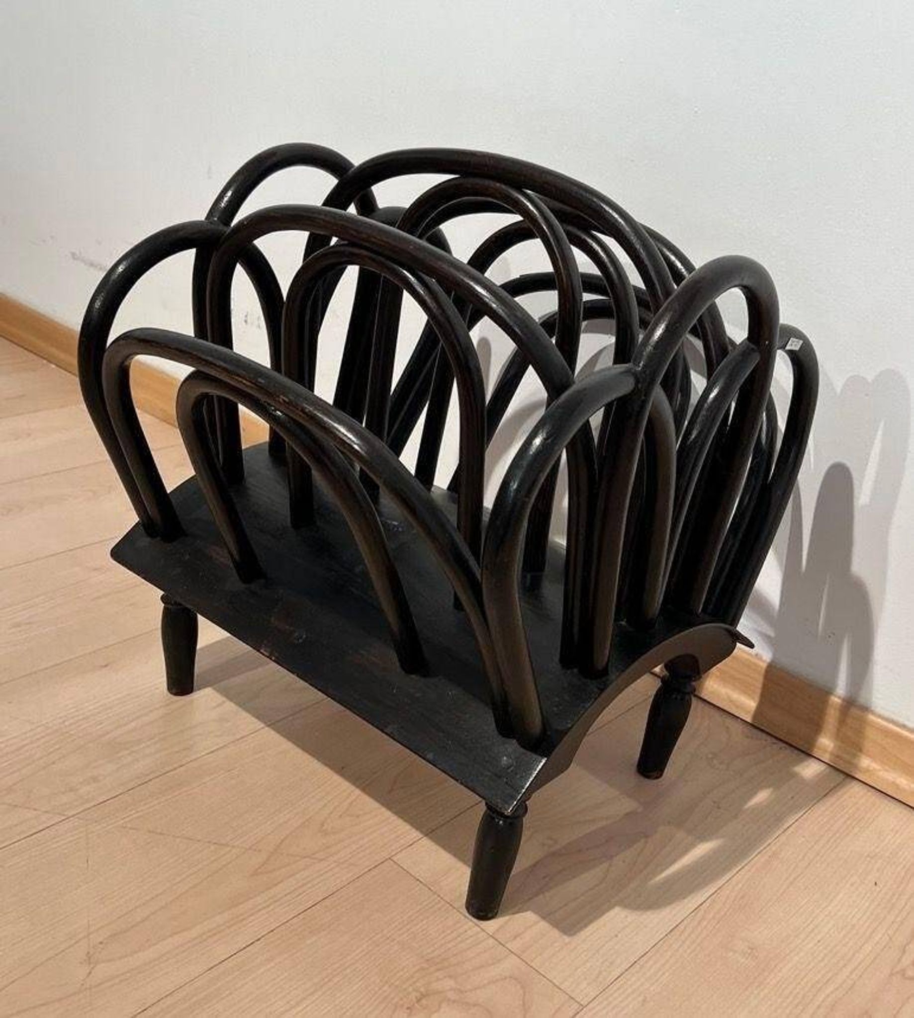 Newspaper Stand in Stained Beech Bentwood from Thonet, Austria, 1900s