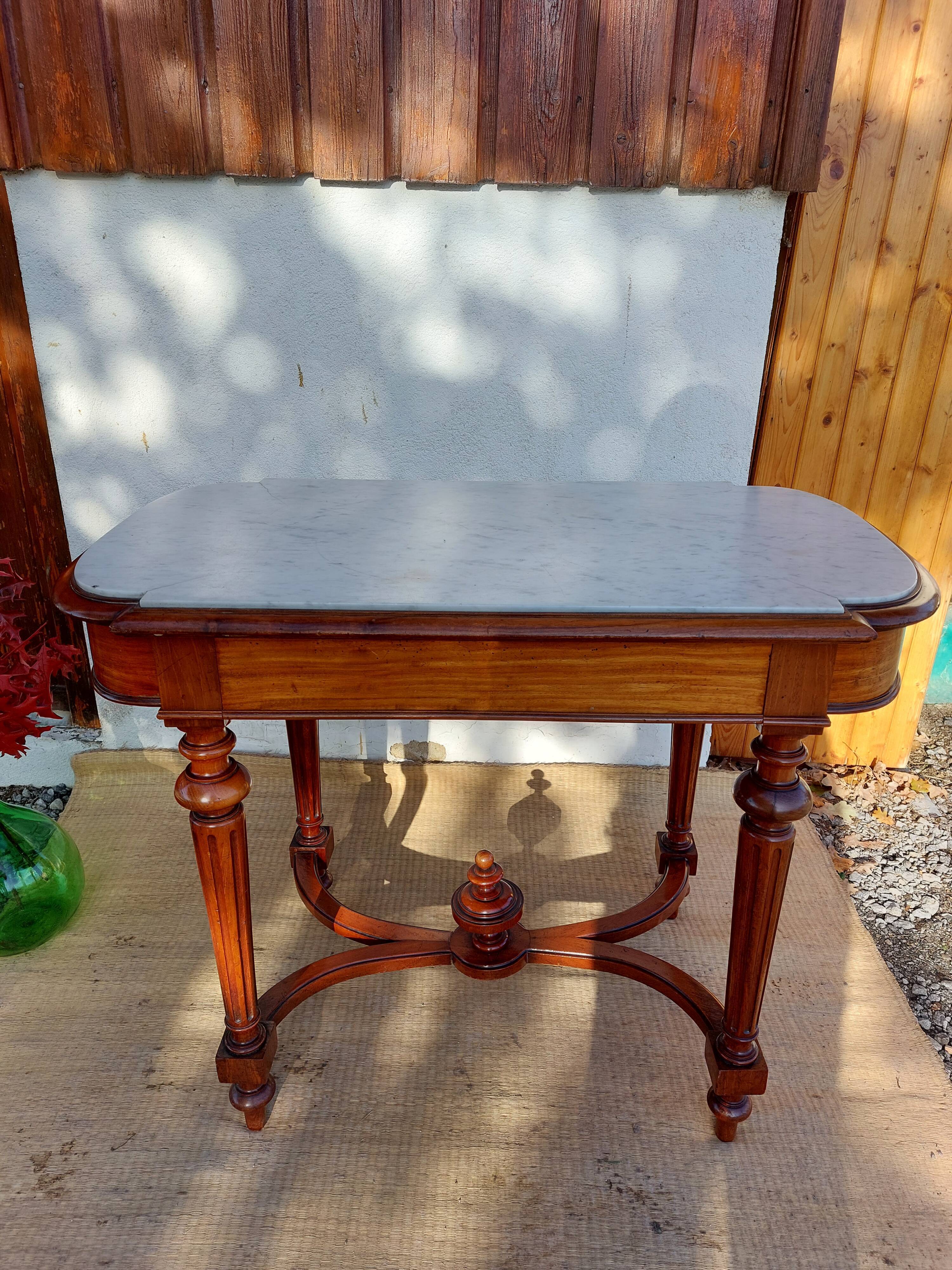 Console, white marble top