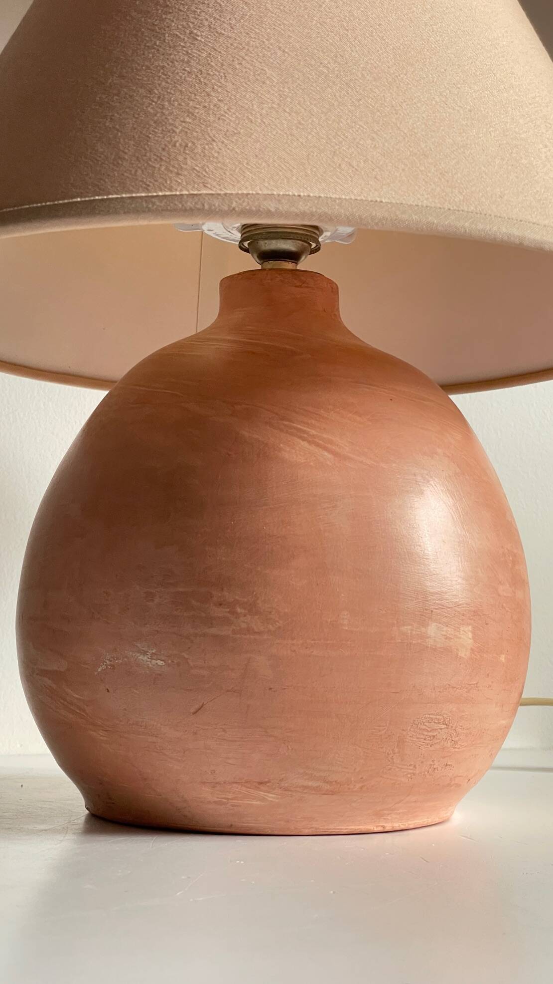 Vintage handmade terracotta lamp
