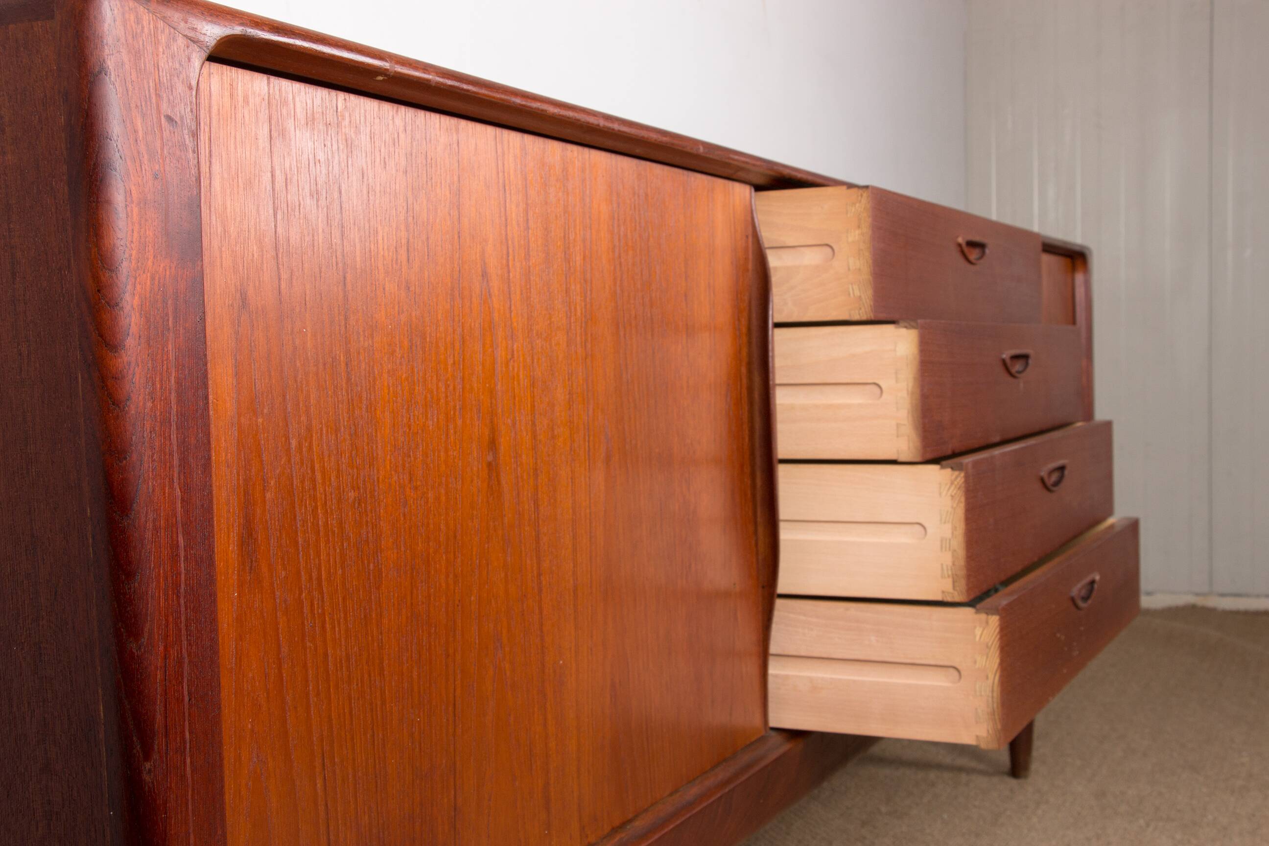 Enfilade Danoise en Teck par Henry Walter Klein pour Bramin 1960.