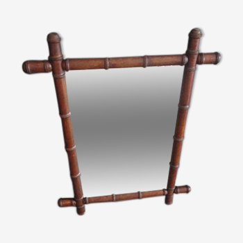 Miroir bambou ancien 79.5x59.5cm