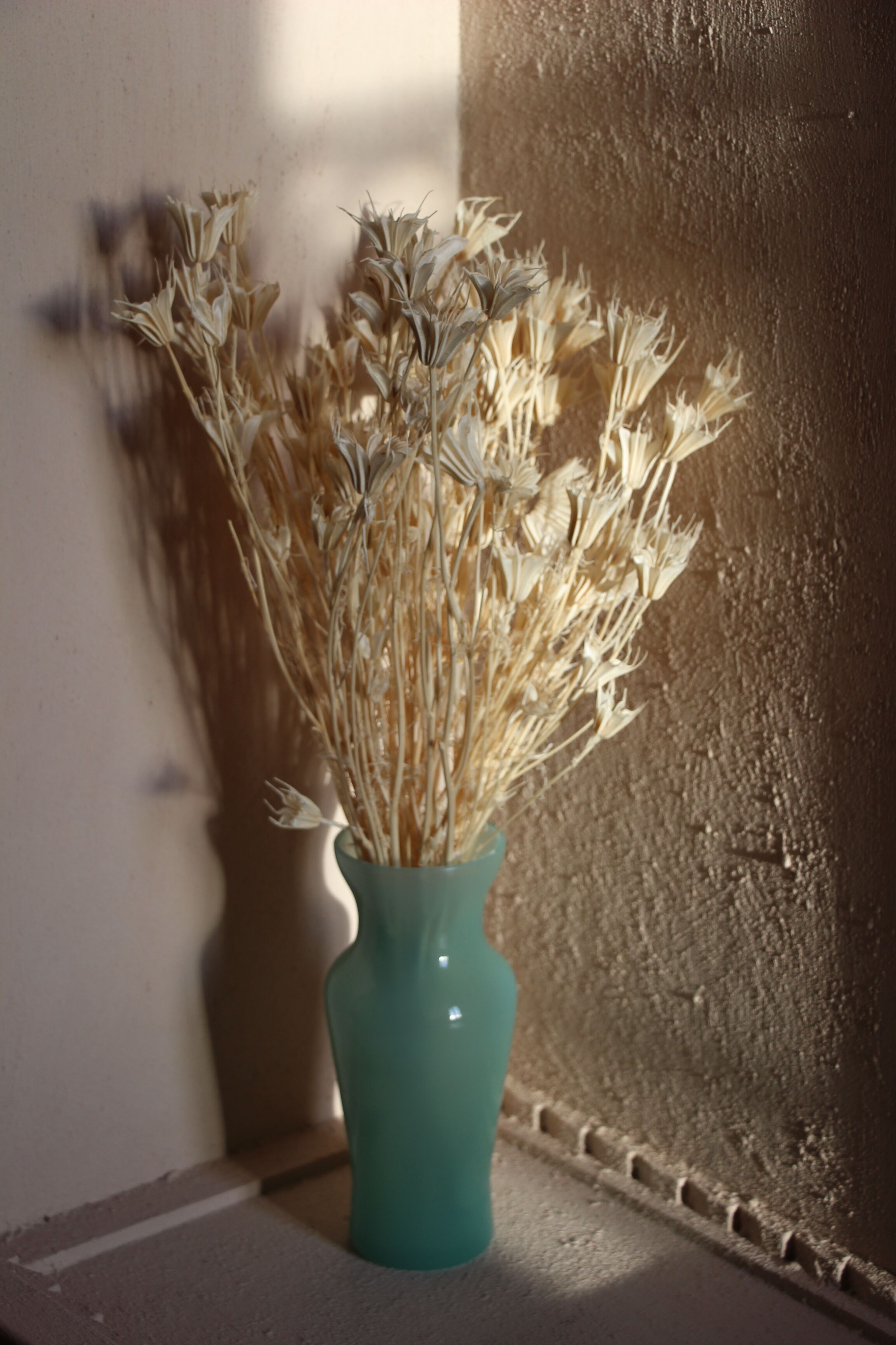 Turquoise blue opaline vase