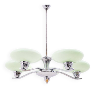 Art Deco chandelier from Poland, 1950s