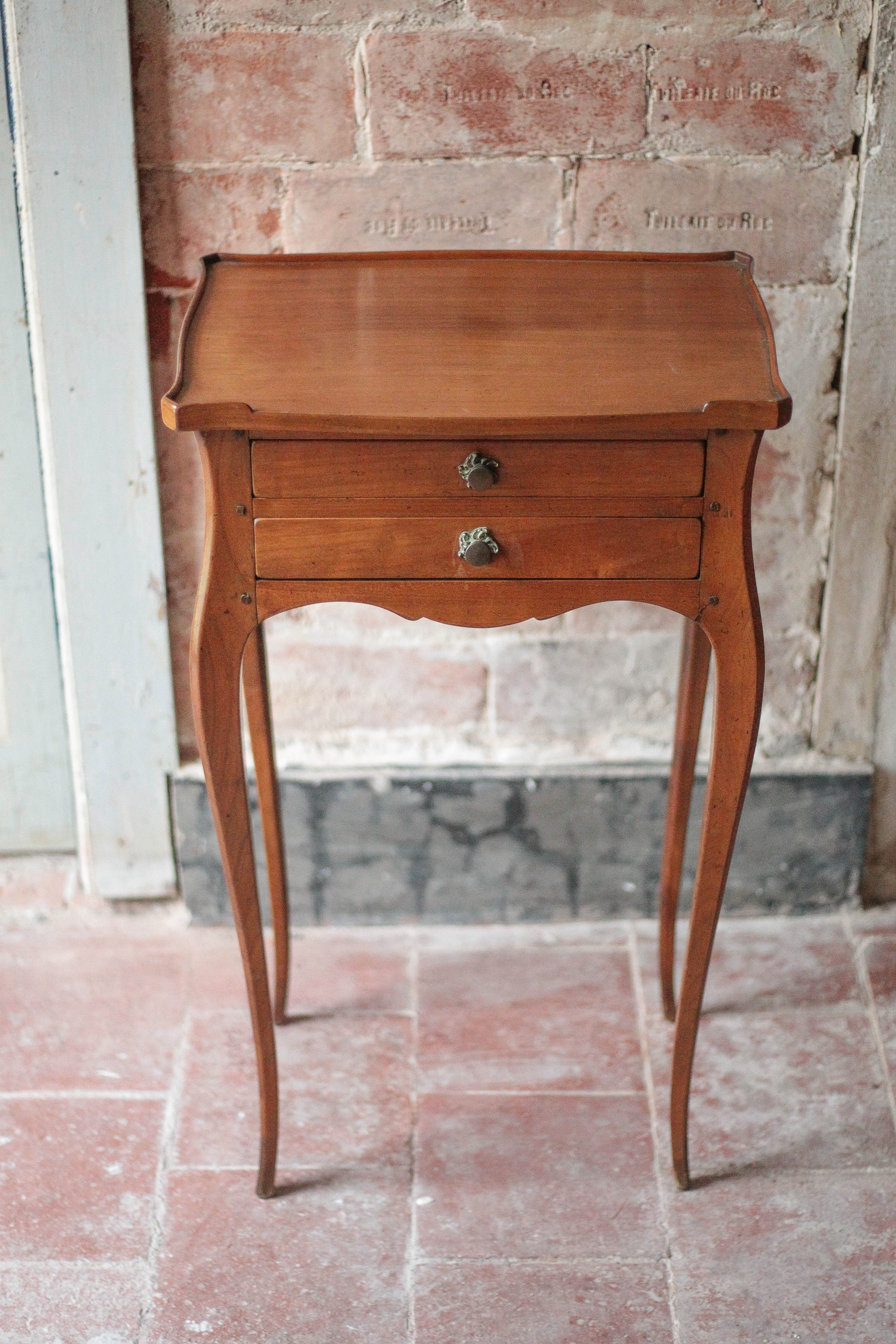 Vintage bedside table, bedside table with 2 drawers, side table, Louis XV.