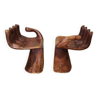 Chaises mains vintage suar indonésien