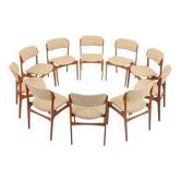 Chaises de salle à manger Model 49 par Erik Buch pour Odense Maskinnedkeri, Danemark, années 1960, ensemble de 10.