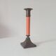 Vintage candlestick in solid gilded brass and orange wood.