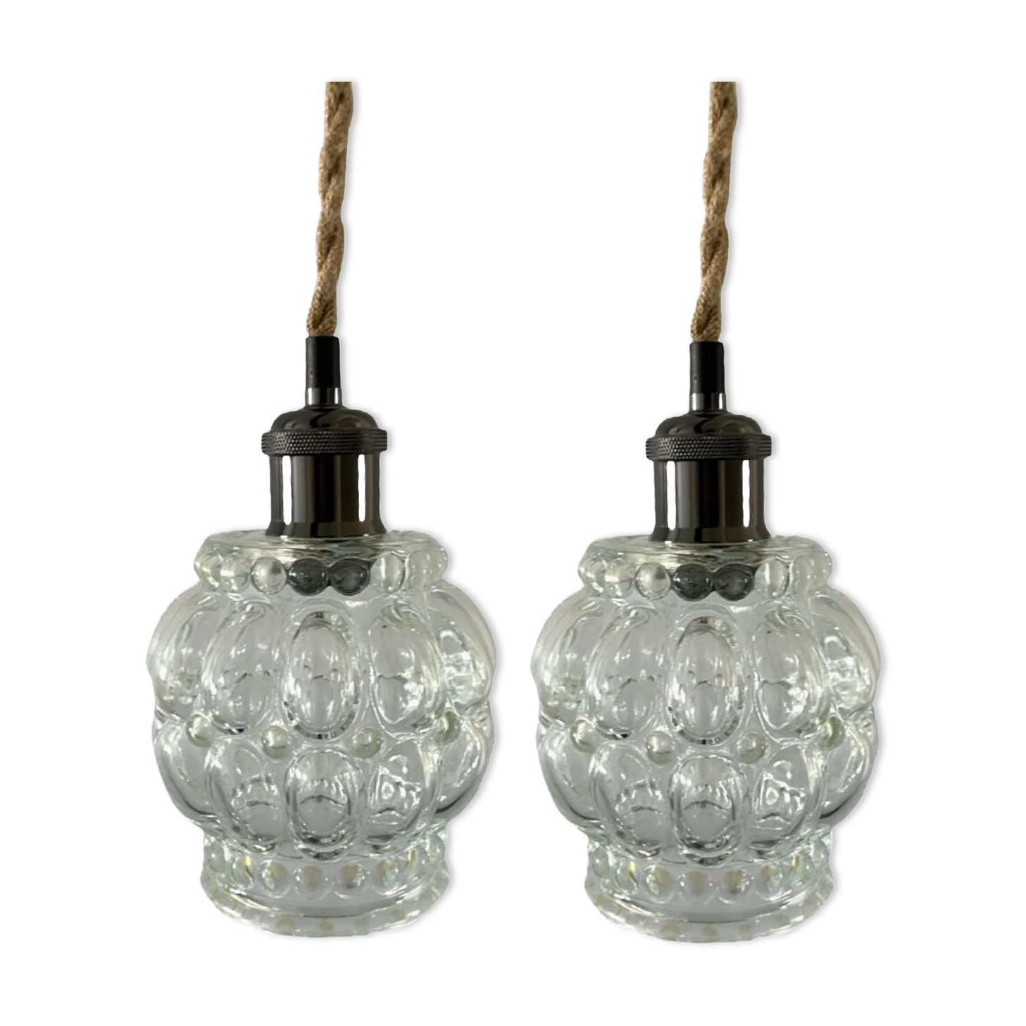 Set of two glass walking lamps
