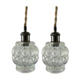 Set of two glass walking lamps