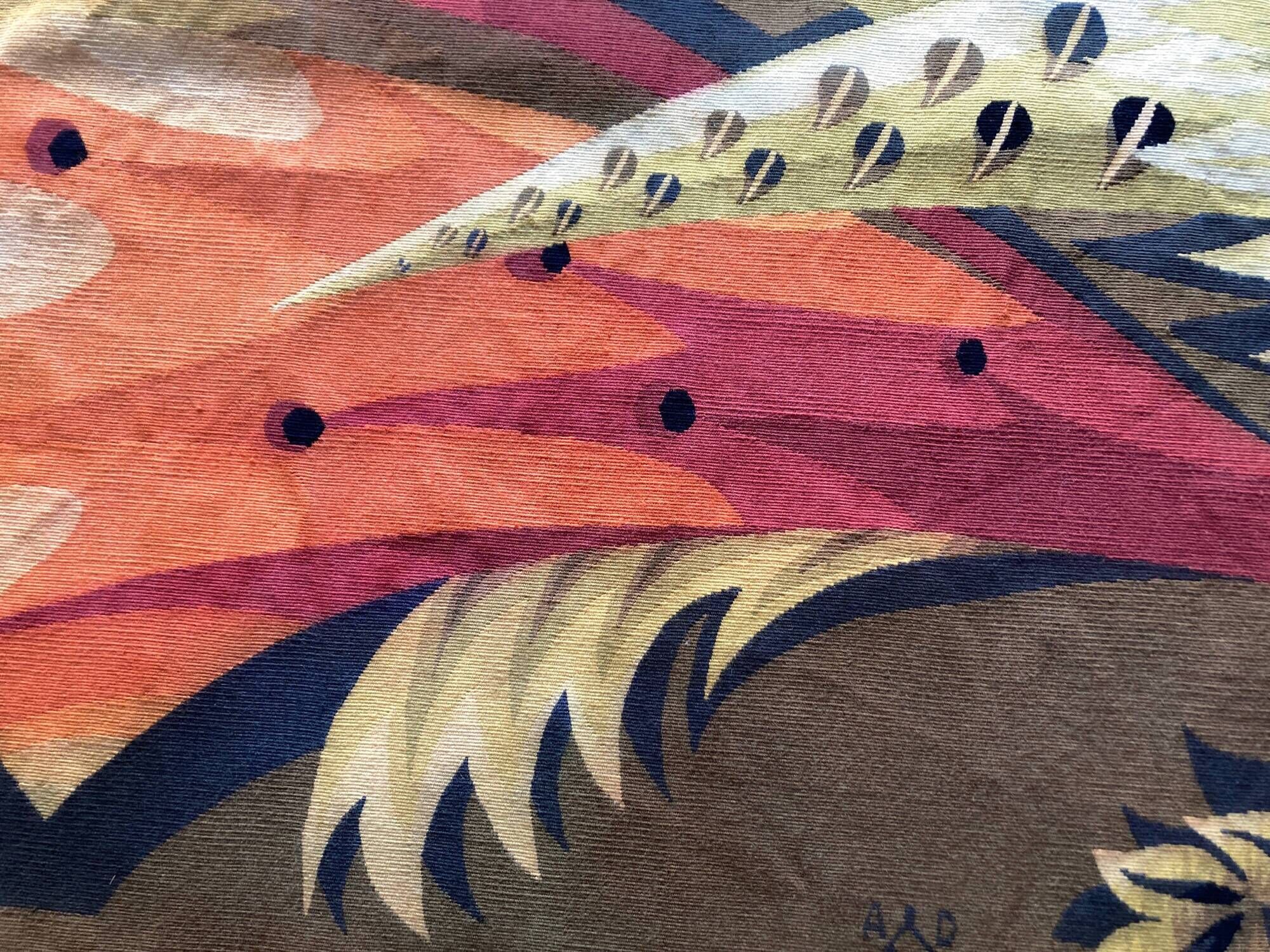 Aubusson tapestry Bleynie midcentury Atelier Andraud 6/6