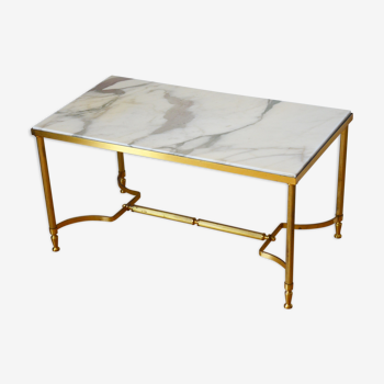 Table low marble brass 60's neoclassical style