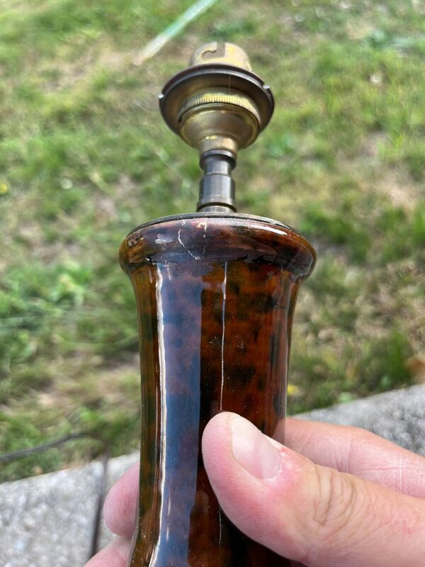 Ancien pied de lampe Chinois en céramique