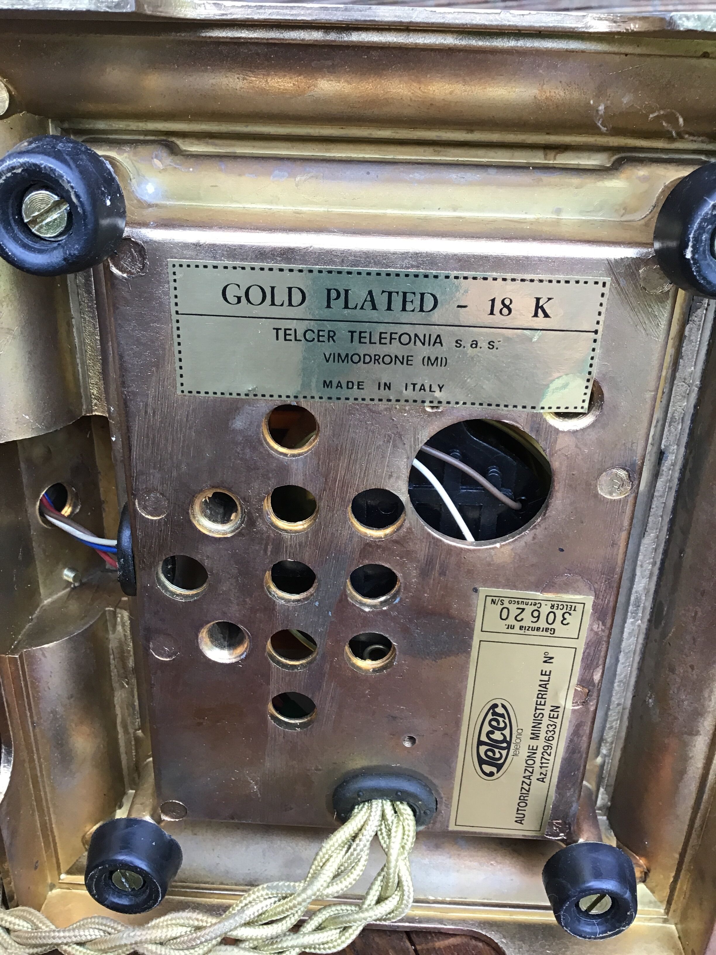 Gold-plated marble and metal phone