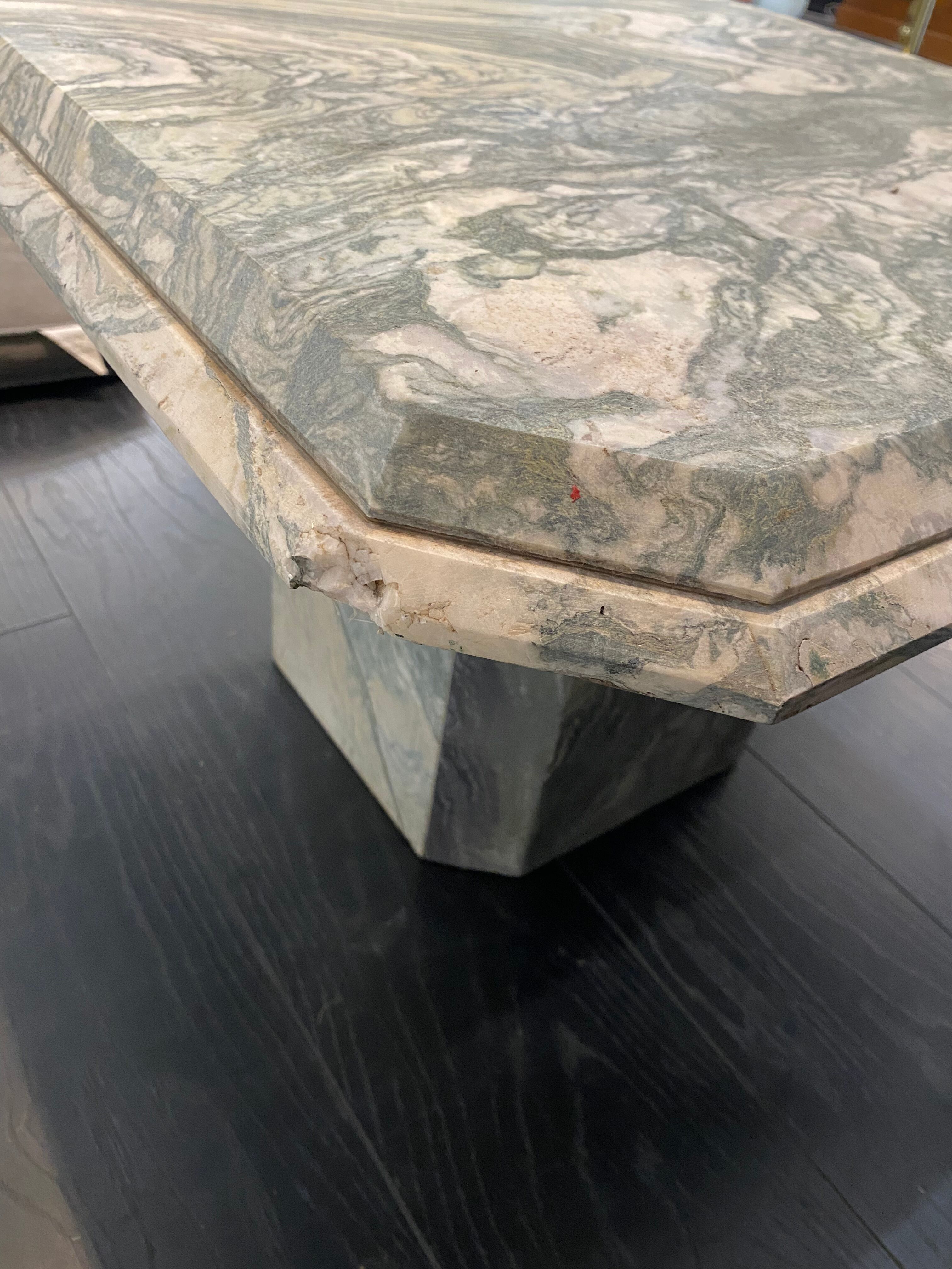 Green marble coffee table